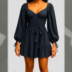 B. Darling Black Long Sleeve Mini Dress | Size 1/2 -  NWOTs  BLACK